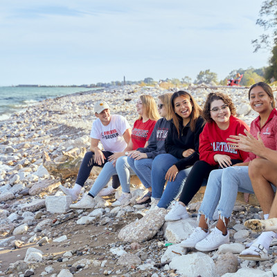 Carthage students enjoy the lakefront.