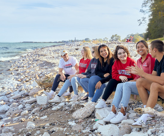 Carthage students enjoy the lakefront.