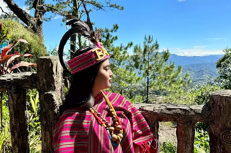 Woman wearing traditional clothing from the Philippines