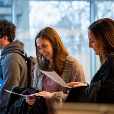 Students attend a Pre-Health Fair.