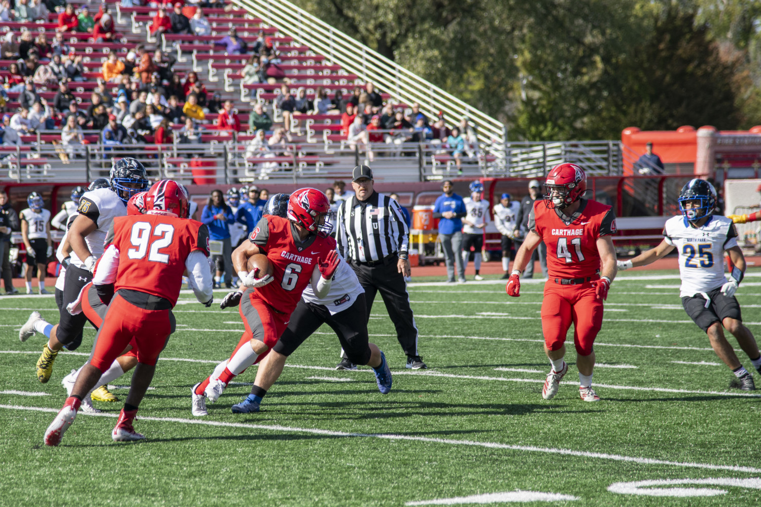 The Firebirds compete in front of full crowd at Homecoming.