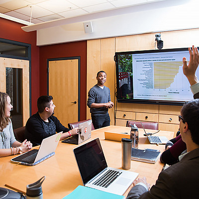 The centerpiece of the Clausen Center is the Troha Boardroom. Commanding an upper-level view over the atrium commons, the facility is the...