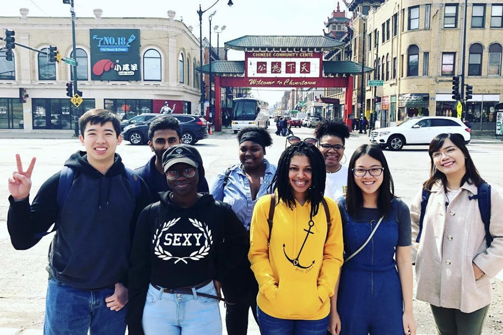 Many faculty take advantage of the proximity to Milwaukee and Chicago; here, students visit Chicago's Chinatown.