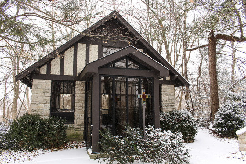 The Meditation Chapel in winter.