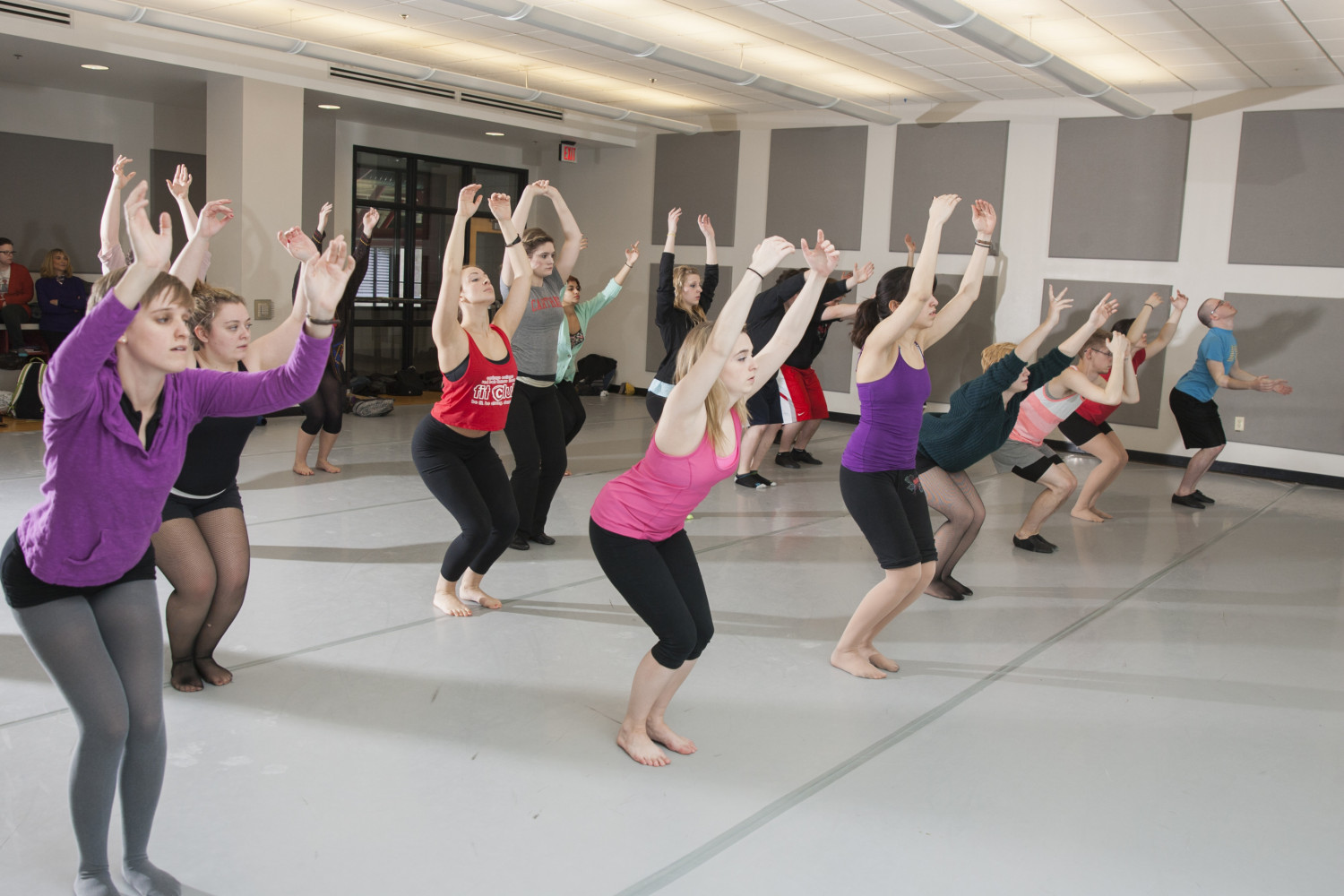 Students performing in the Dance Studio.