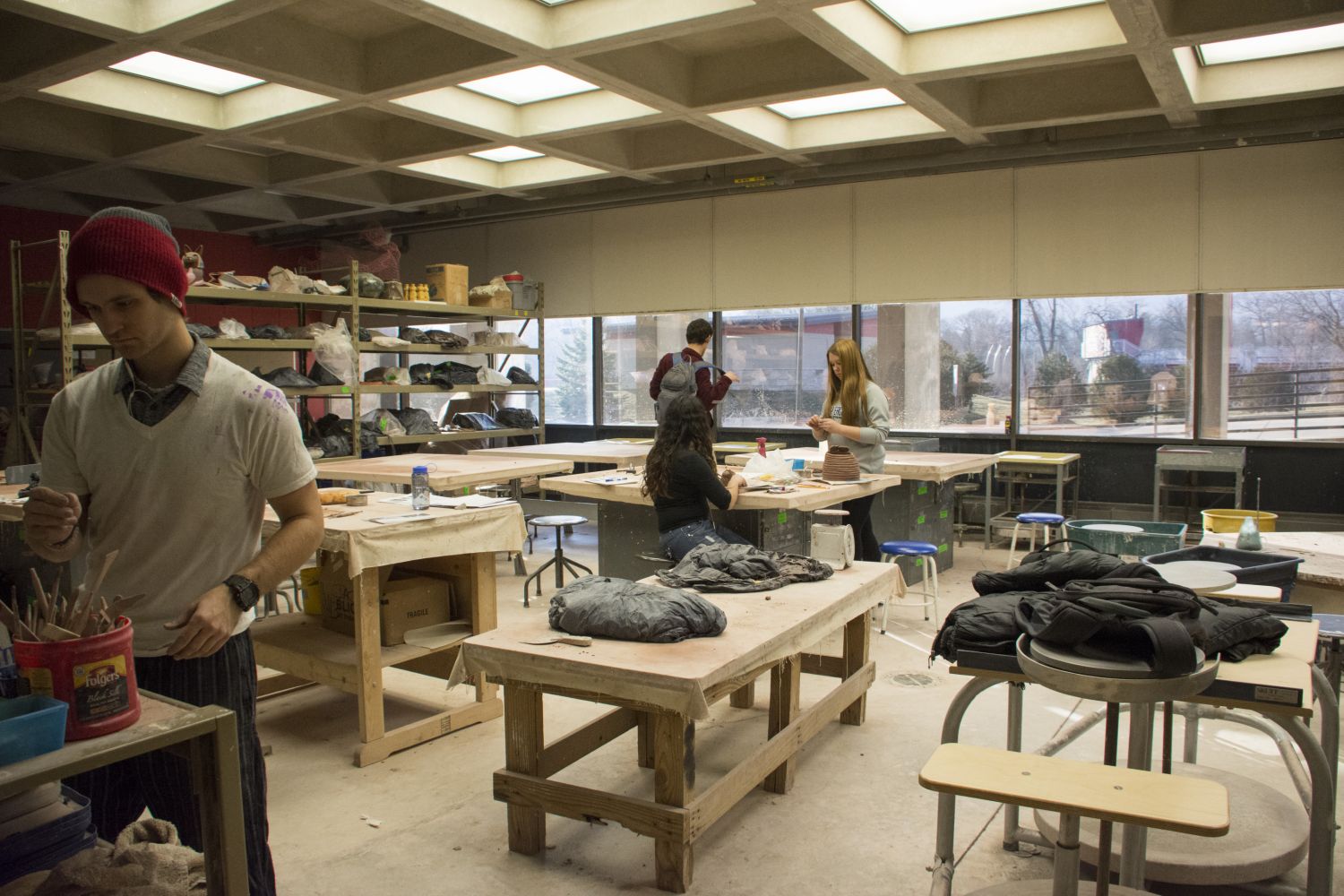 One of the six studio art classrooms in the H.F. Johnson Center of the Fine Arts.