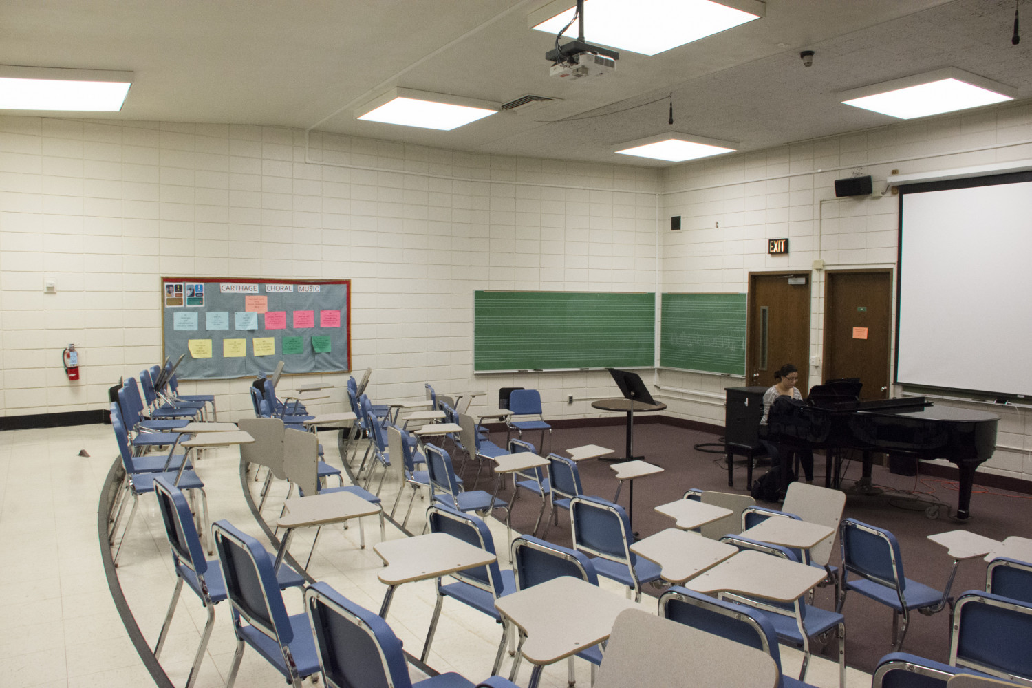 Carthage has two large ensemble rehearsal rooms for the vocal and instrumental music programs as well as a plethora of individual practic...