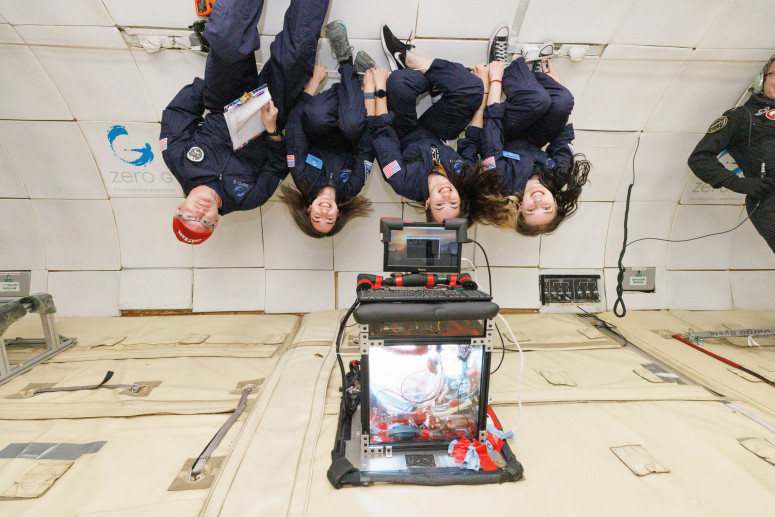 Carthage students in zero gravity