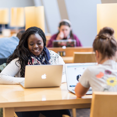 Students work on an assignment in Hedberg Library.