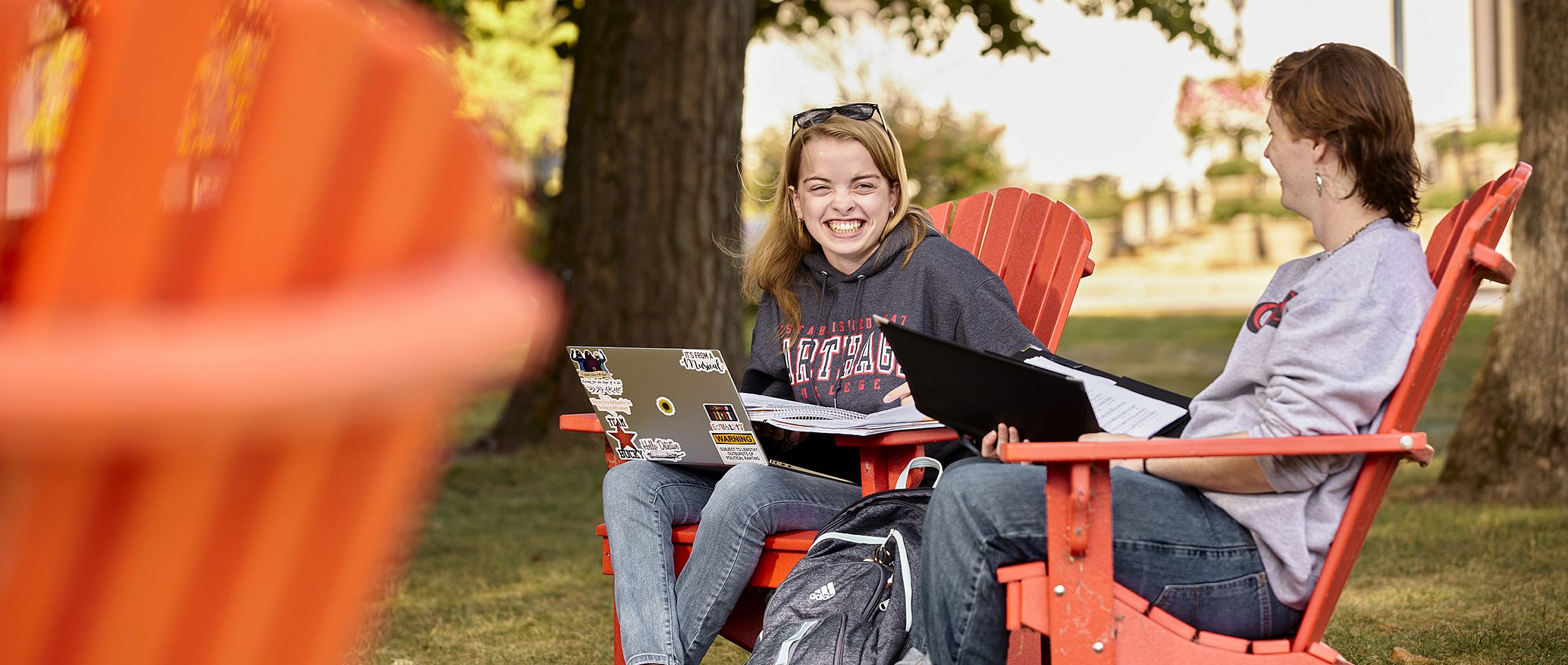 Students sitting in a classroom.