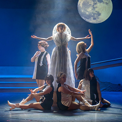 Students performing in Nine: The Musical.